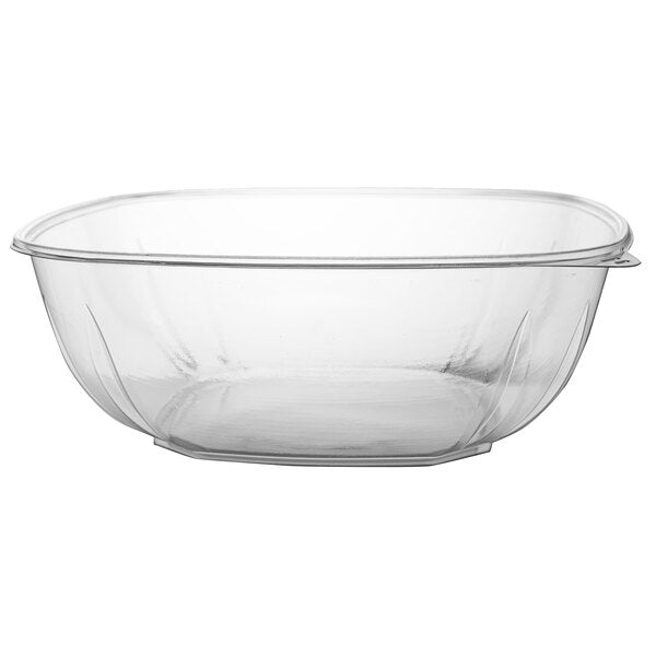 Fineline Settings - Super Bowl Plus 320 oz. Clear Square PET Plastic Bowl, 25/Cs - 15320V2L-CL