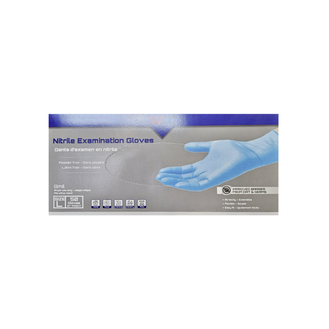 8 Mil | Blue Nitrile Disposable Gloves