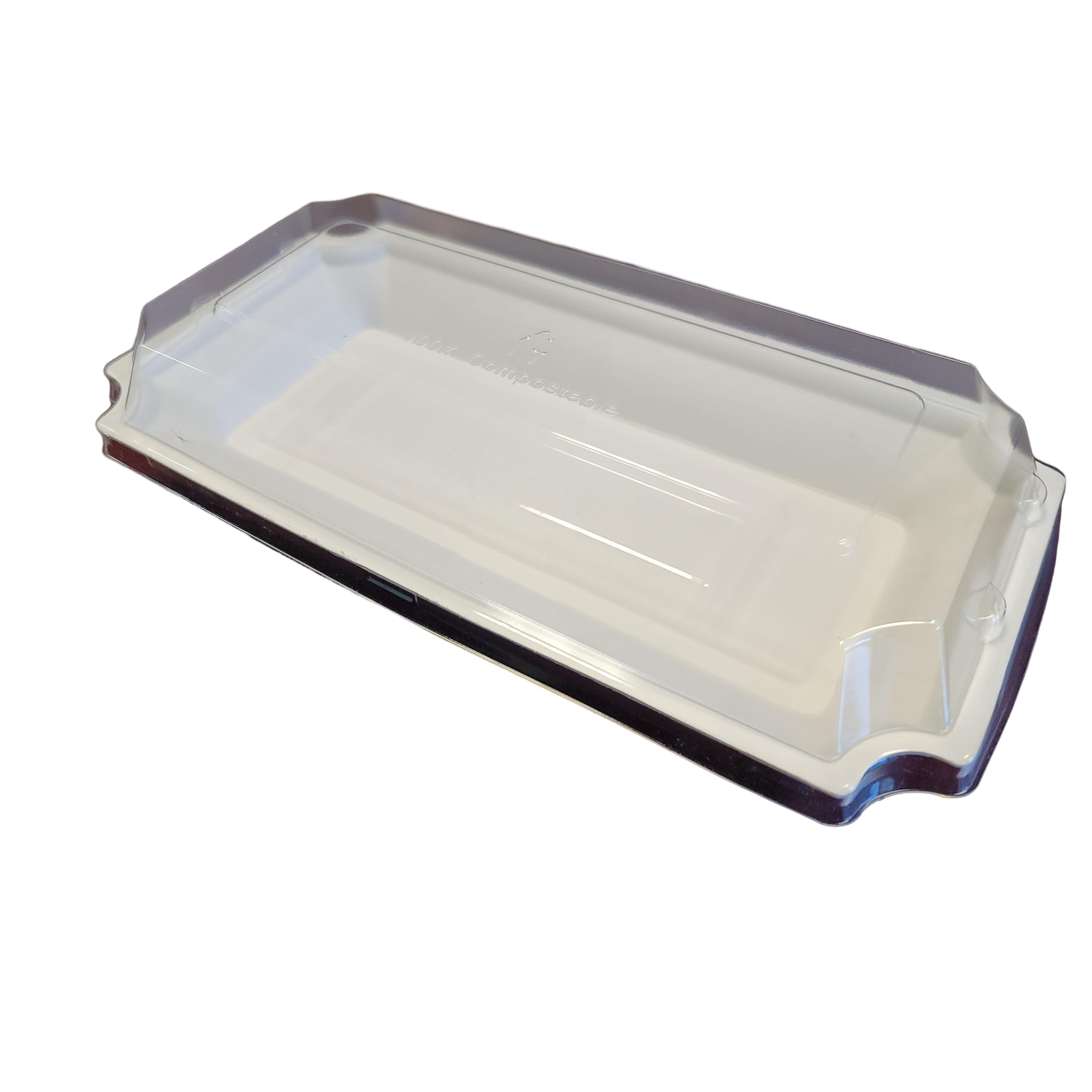 RiteEarth - 9" x 4" PLA Lid for Bagasse Trays, 500/Cs - 41295C