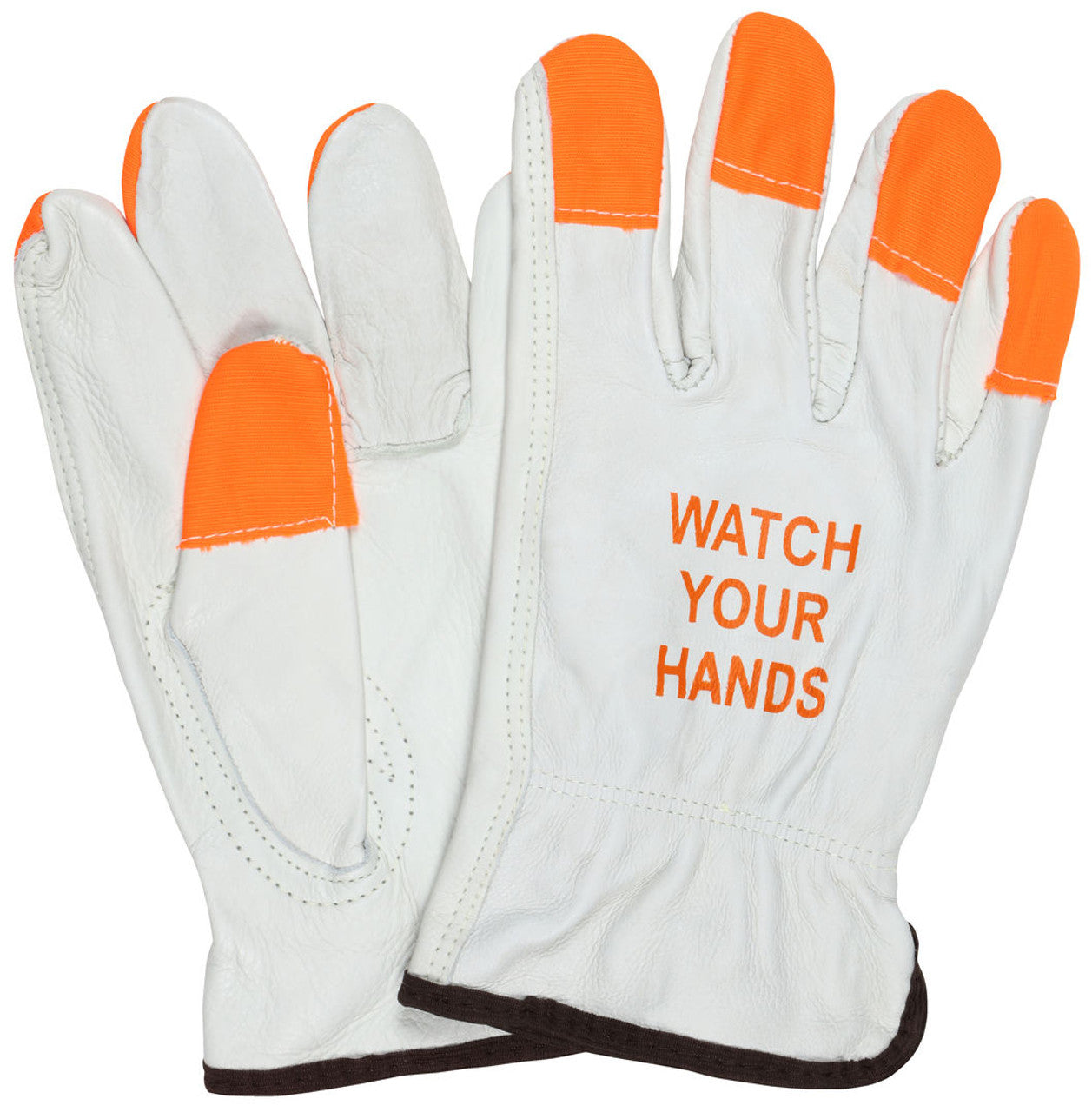MCR Safety - Hi Viz Grain Leather X-Large Driver Glove, 10 Dozen/Case - 3215HVIXL