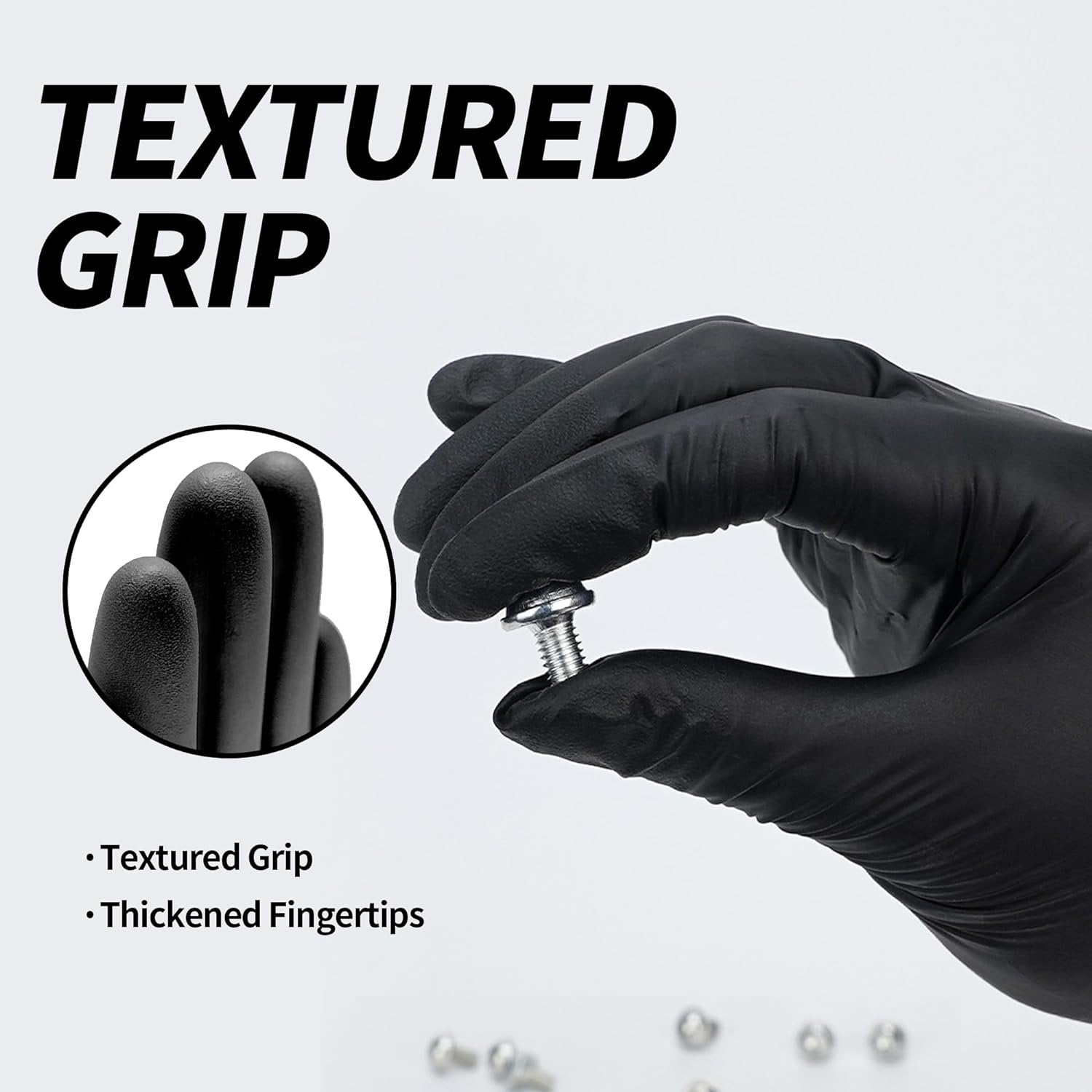 Basic - PF Vinyl Synmax Large Black Exam Gloves, 100/bx, 10bx/cs - SGBE 8003