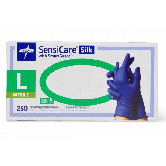 RiteTouch - SensiCare Silk Large PF Nitrile Exam Gloves with SmartGuard Film, 250/bx, 10bx/cs - MDS2586