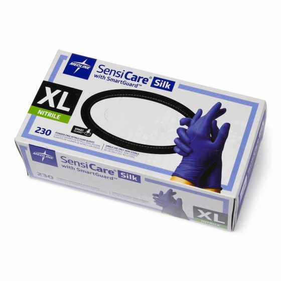 RiteTouch - SensiCare Silk X-Large PF Nitrile Exam Gloves with SmartGuard Film, 230/bx, 10bx/cs - MDS2587