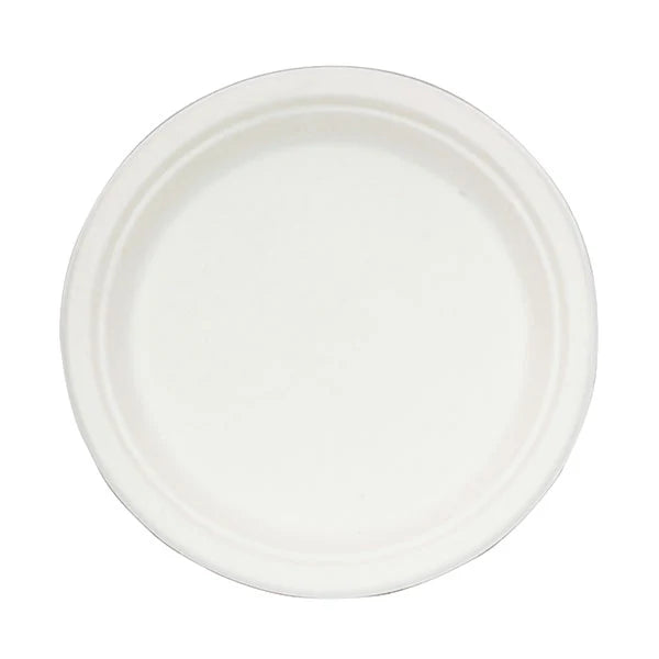 RiteEarth - 9" Bagasse Round Plates, Pack of 100, 12 Packs/Cs - DP090