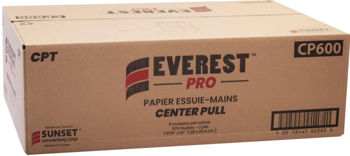 Everest Pro 2-Ply Centerpull Towels – 6 Rolls/Case, 600 Sheets, 8.25" x 500'