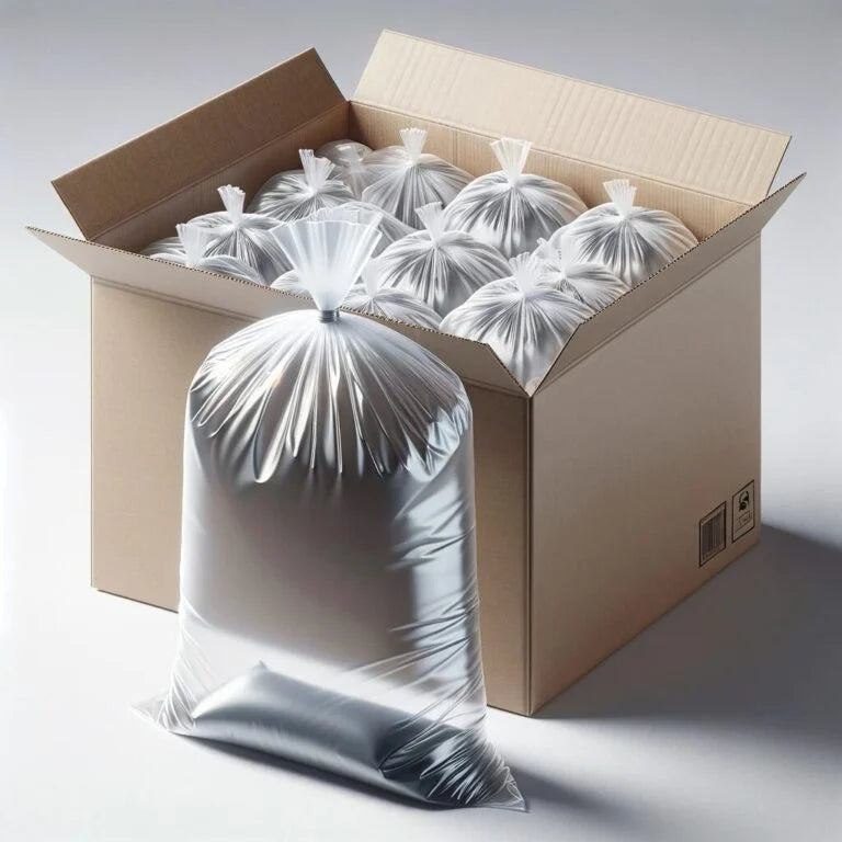 35 x 50 Strong Clear Garbage Bags , 200/cs