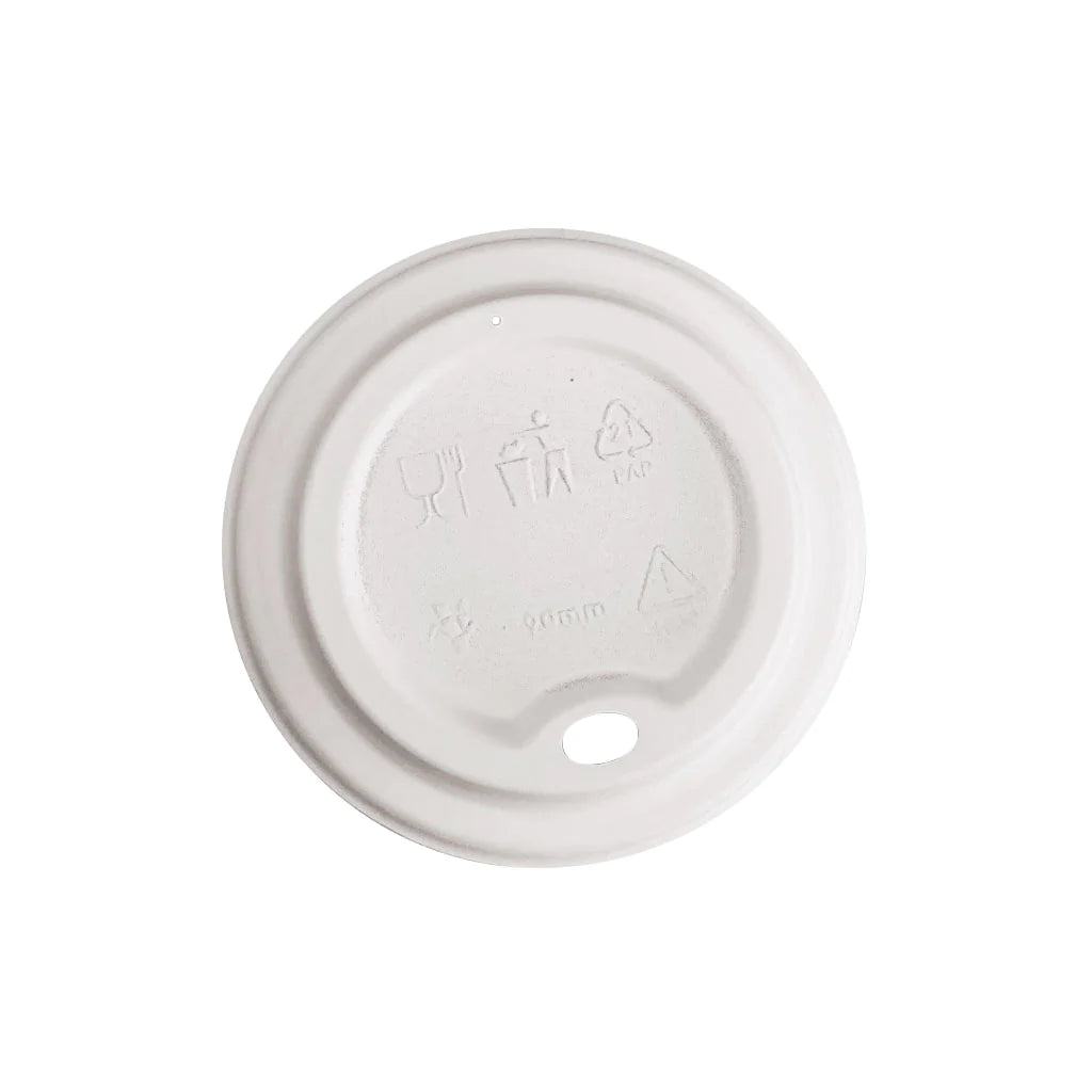 Dome Lid White Bagasse Compostable (1000/Case)