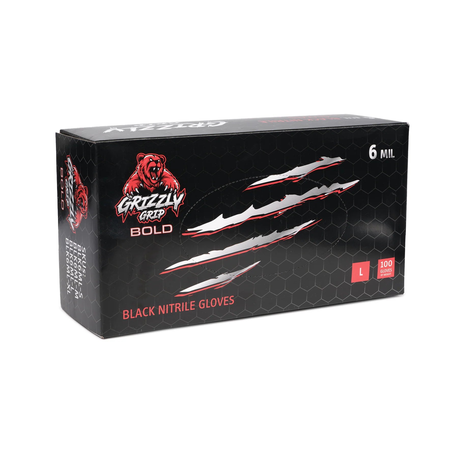 Grizzly Grip 6 mil Black Nitrile Gloves