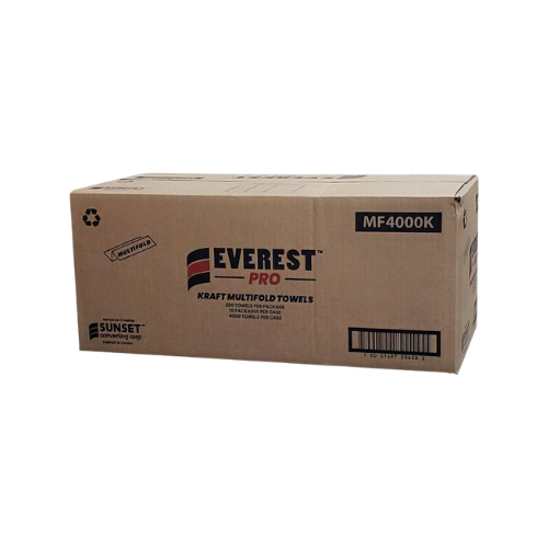 Everest Pro – 9.06″ x 9.06″ Kraft Multifold Paper Towel, 16 Pk – MF4000K