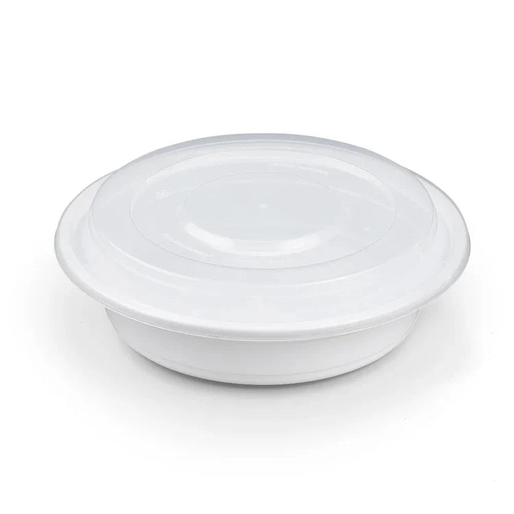 Brown Box - 16 Oz White Round Container Combo, 150/cs - 90201