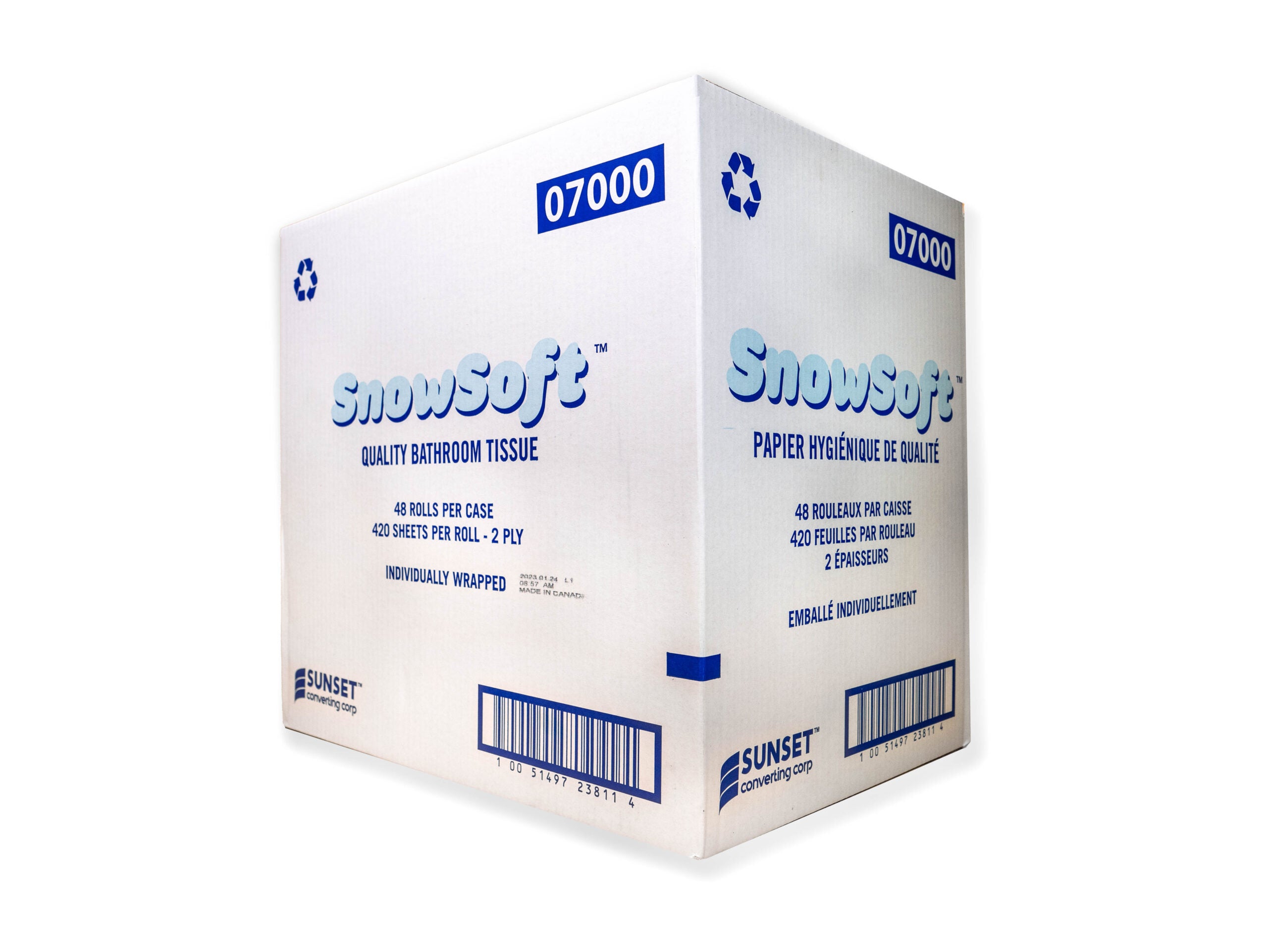 Snow Soft – 2 Ply Wrapped Toilet Tissue, 48Rl/Cs – 7000