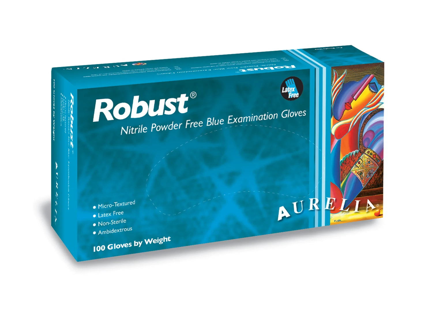 Aurelia Robust Blue Nitrile Gloves – Powder-Free Exam Gloves for Strength and Safety, 5 mil