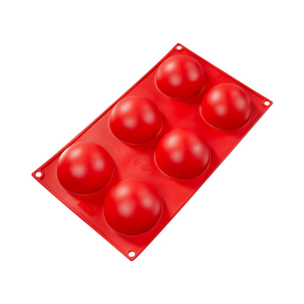 Fat Daddio's - 2.7 Oz Hemisphear Red Silicone Bakeware - SMF-002