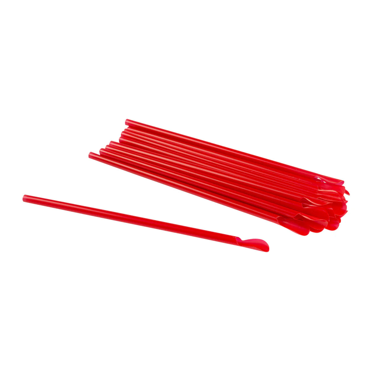 Hy-Stix - 8" Red Straw Spoon, 200/Box - STR-SP-8RD