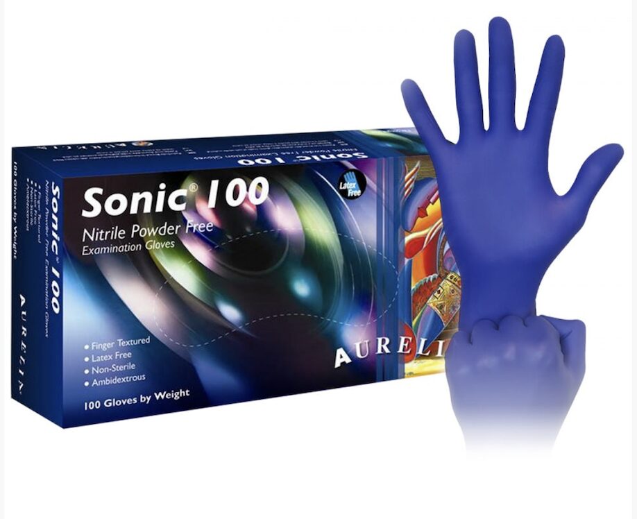 Aurelia Sonic Premium Nitrile Examination Gloves | Powder-Free, 1000 Gloves/CS