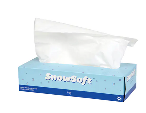 Snow Soft – 100 Sheet 2 Ply Facial Tissue, 30 Bx/Cs