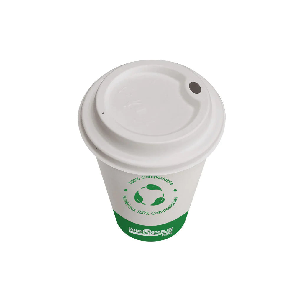 Dome Lid White Bagasse Compostable (1000/Case)