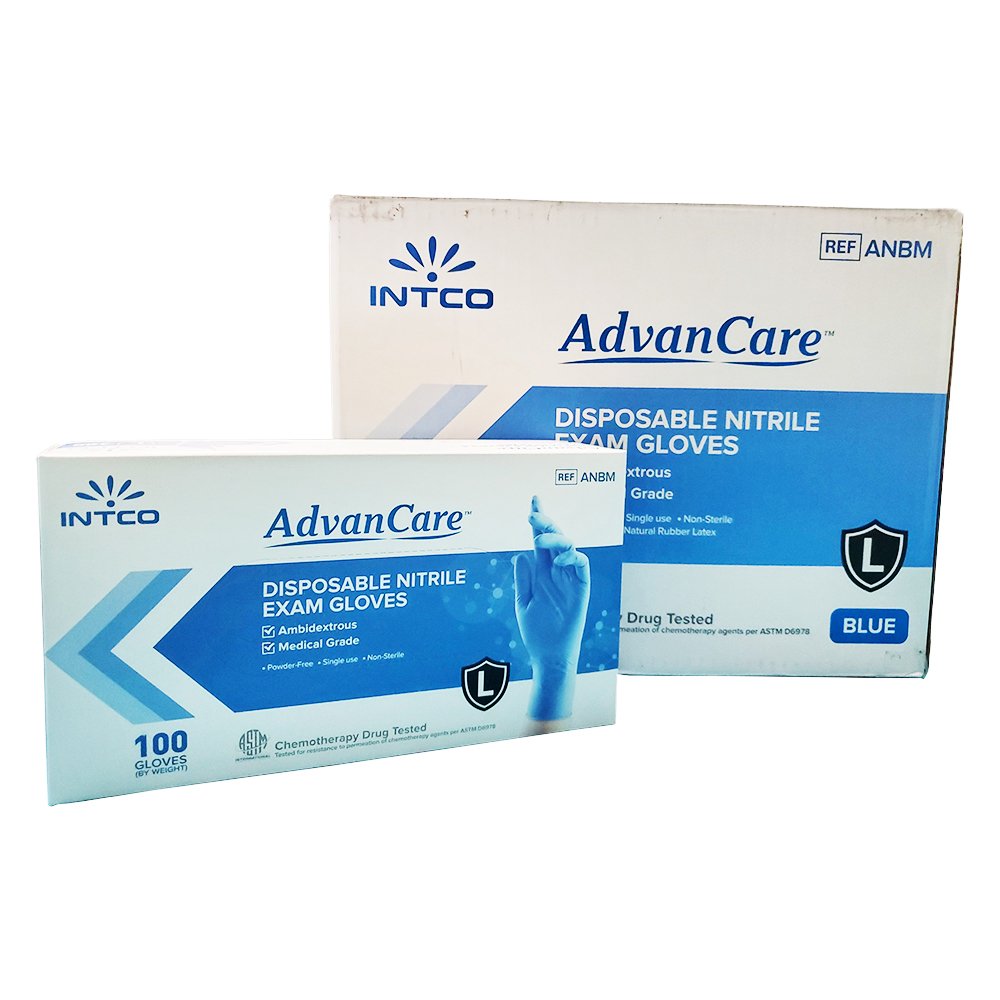 INTCO Advancare Exam Grade Nitrile Gloves | Blue