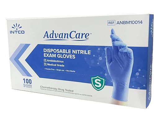 INTCO Advancare Exam Grade Nitrile Gloves | Blue