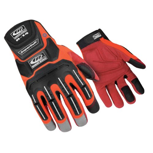 Ringers Gloves R-14 Mechanics Orange, Cut and Impact Protection – X-large – per Pair