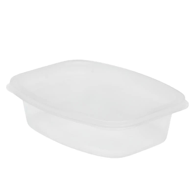 Cube Packaging - 12" x 9" x 3", 84 Oz White Rectangular Container with Clear Lid, 100/Cs - CR1284W