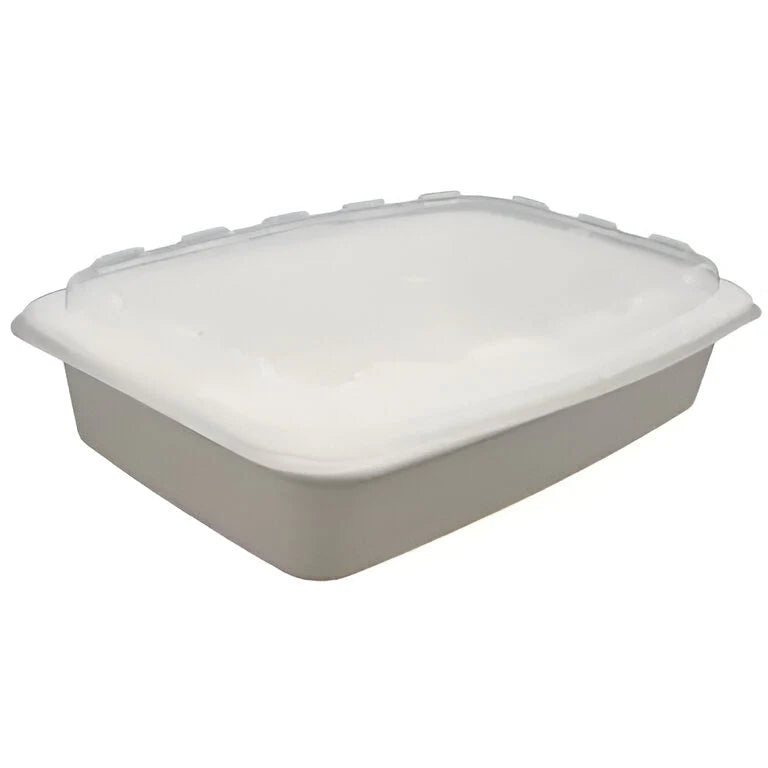 Cube Packaging - 8" x 6" x 2", 38 Oz White Rectangular Container with Clear Lid, 150/Cs - CR938W