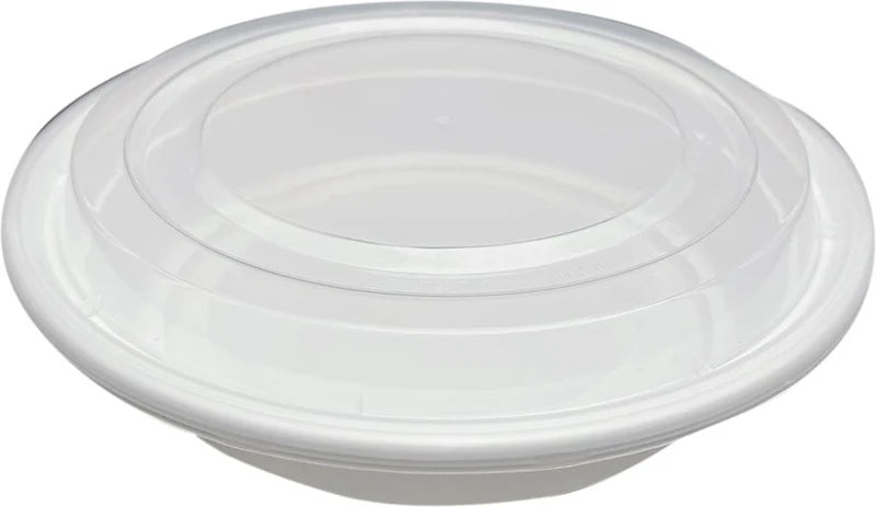 RitePak - 24 Oz, 7" White Round Microwavable Container Combo, 150/cs - MC0724W