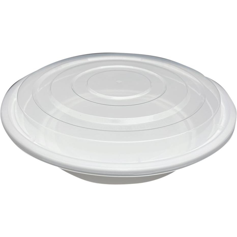 RitePak - 9" White Round Mircrowavable Container Combo, 150/Cs - MC0948W