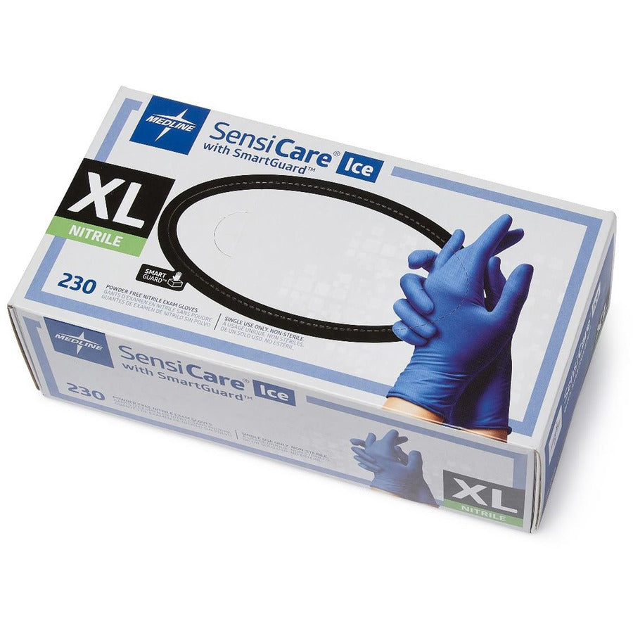 250 Per Box Medline SensiCare Silk Nitrile Powder-Free Gloves with SmartGuard | 4-5 Mil