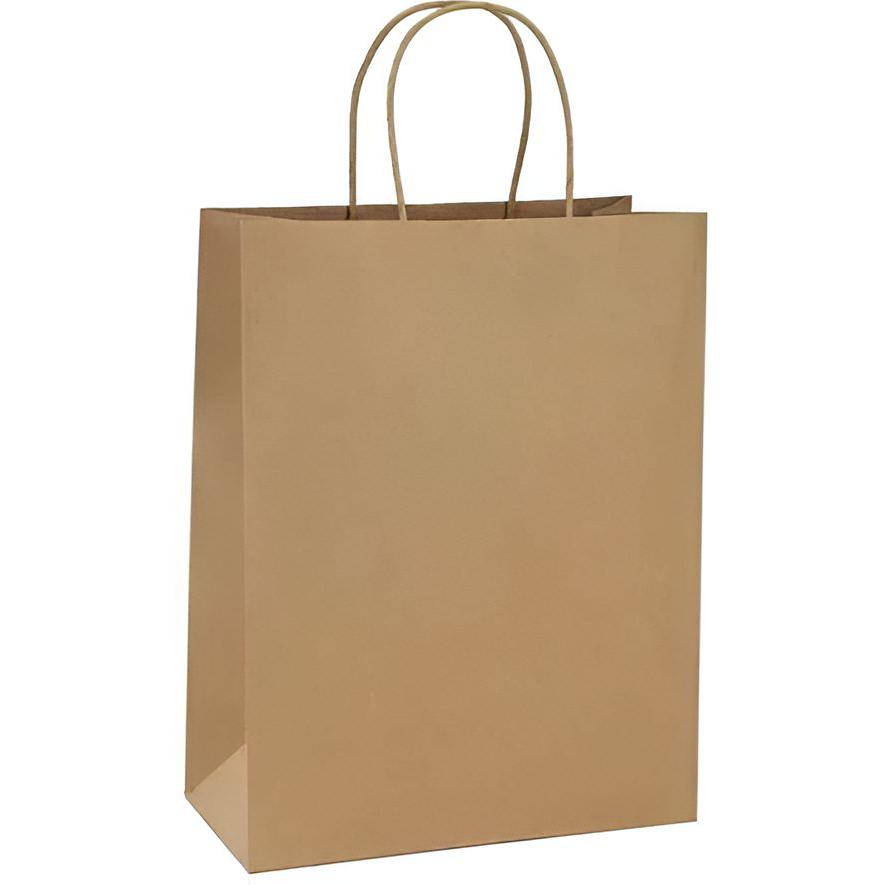 RiteEarth - 18" x 7" x 18.75" White Paper Twist Handle Bag, 200/Cs - Universal - White Kraft