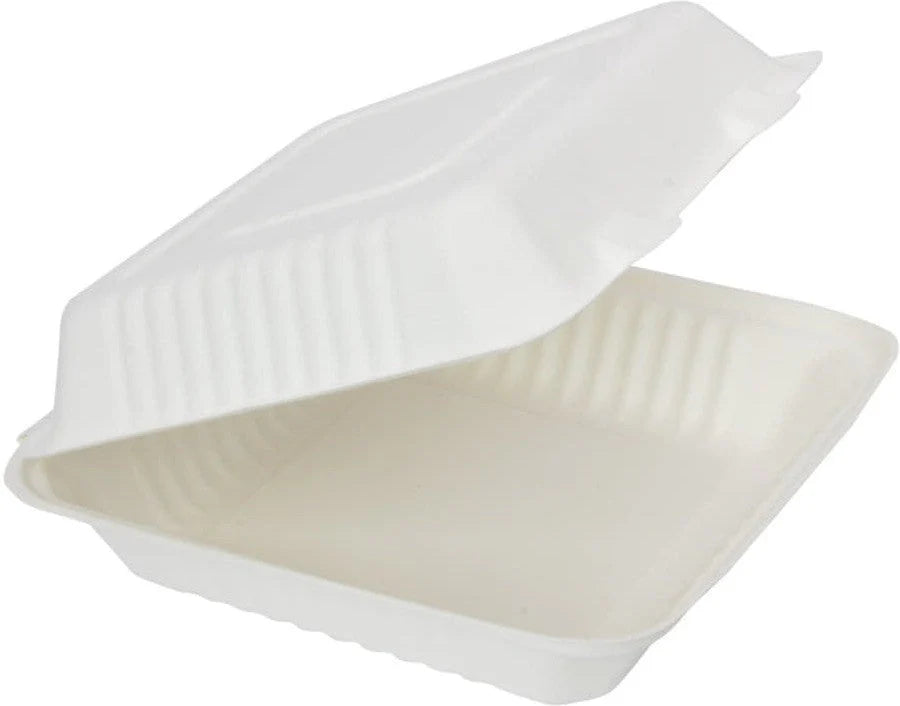 RiteEarth Fibre Hinged Lid Bagasse Container (200/Case)