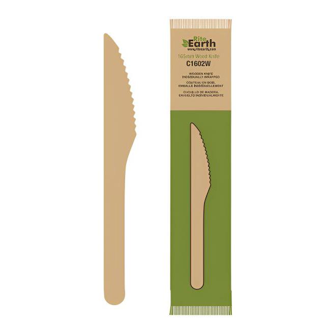 RiteEarth - 6.4" Wrapped Wooden Knife, Pack of 500 - C1602W