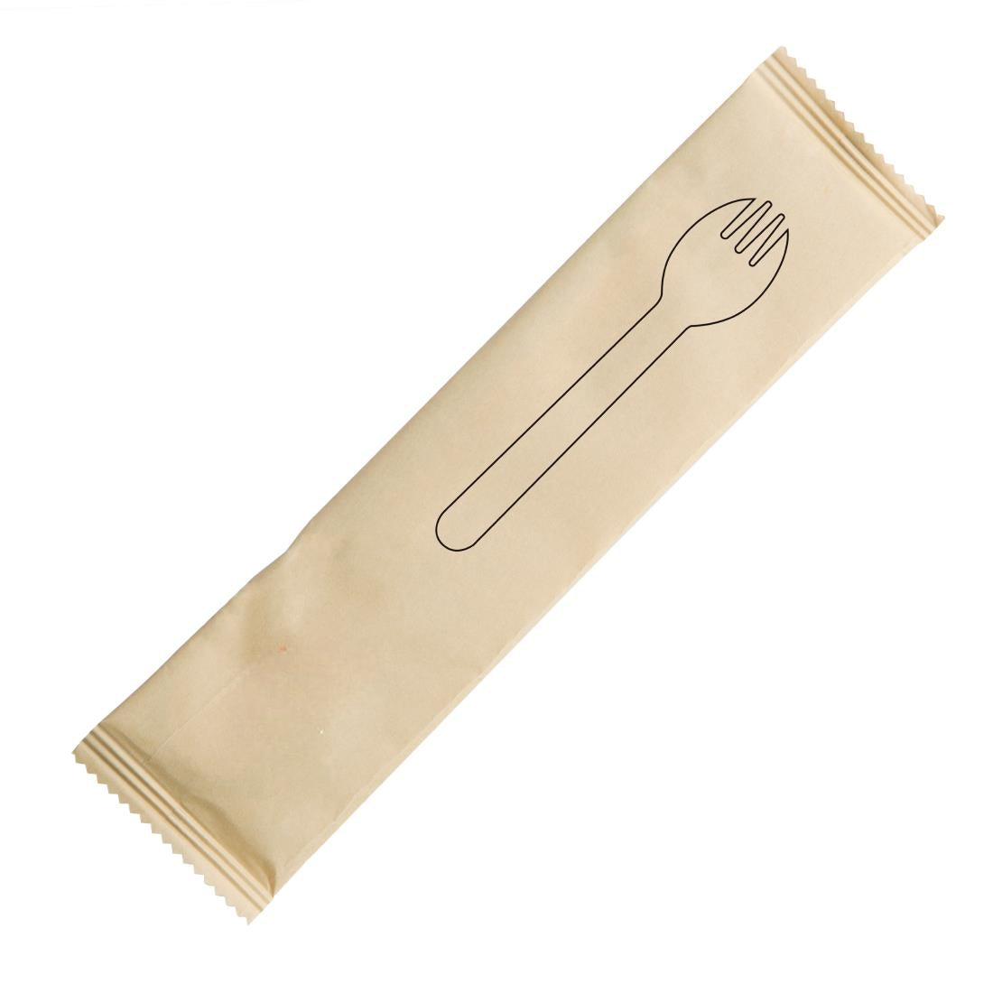6" Wooden Spork Wrapped - C1605W