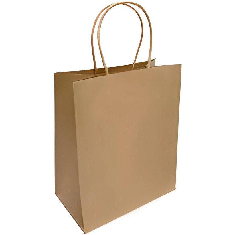 RiteEarth - 8" x 4.5" x 10.75" Kraft Paper Twist Handle Bag, 250/cs, 42cs/sk, 7 Cs/Tier - REPT08410K