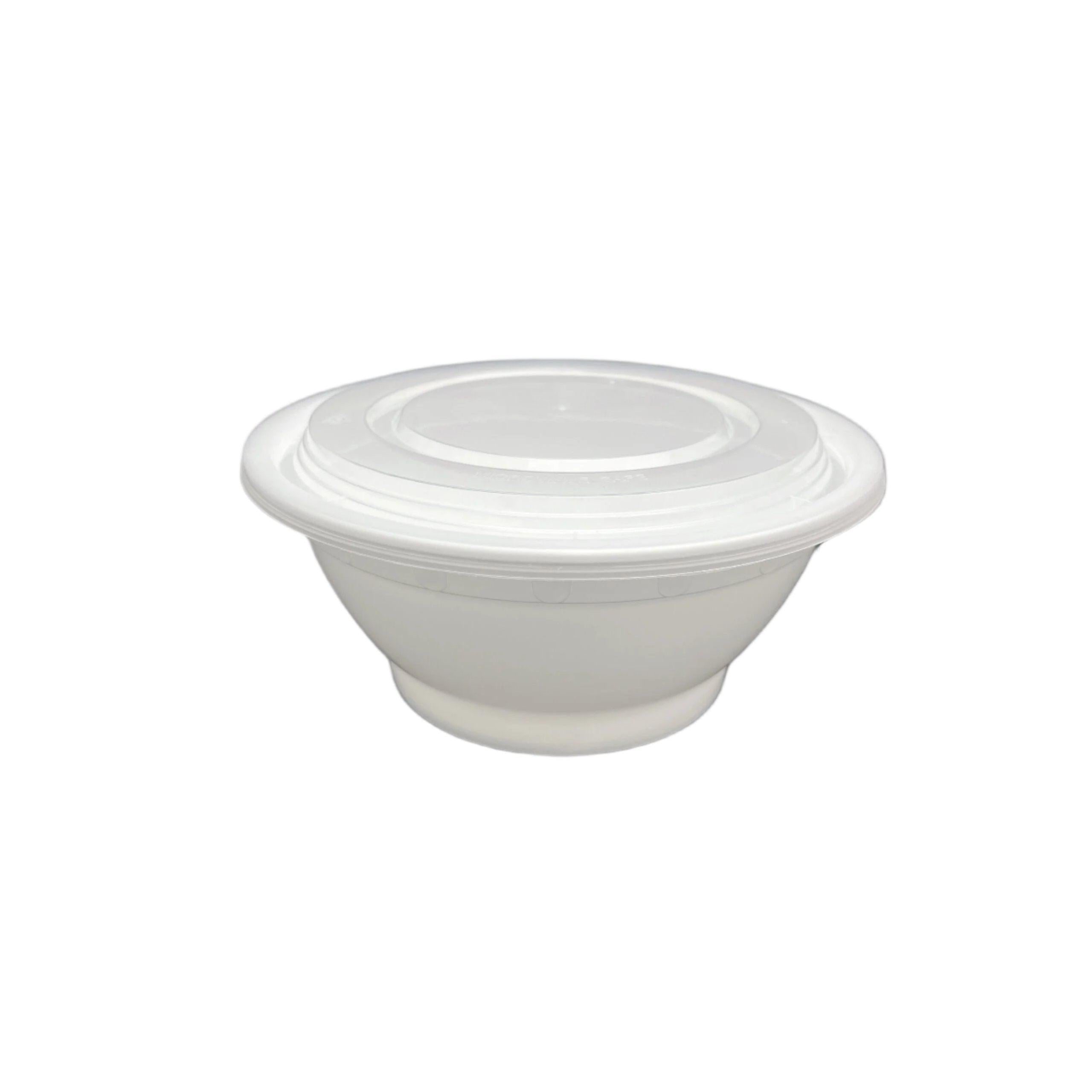 32oz Plastic Bowl/Lid Combo White - B-38B