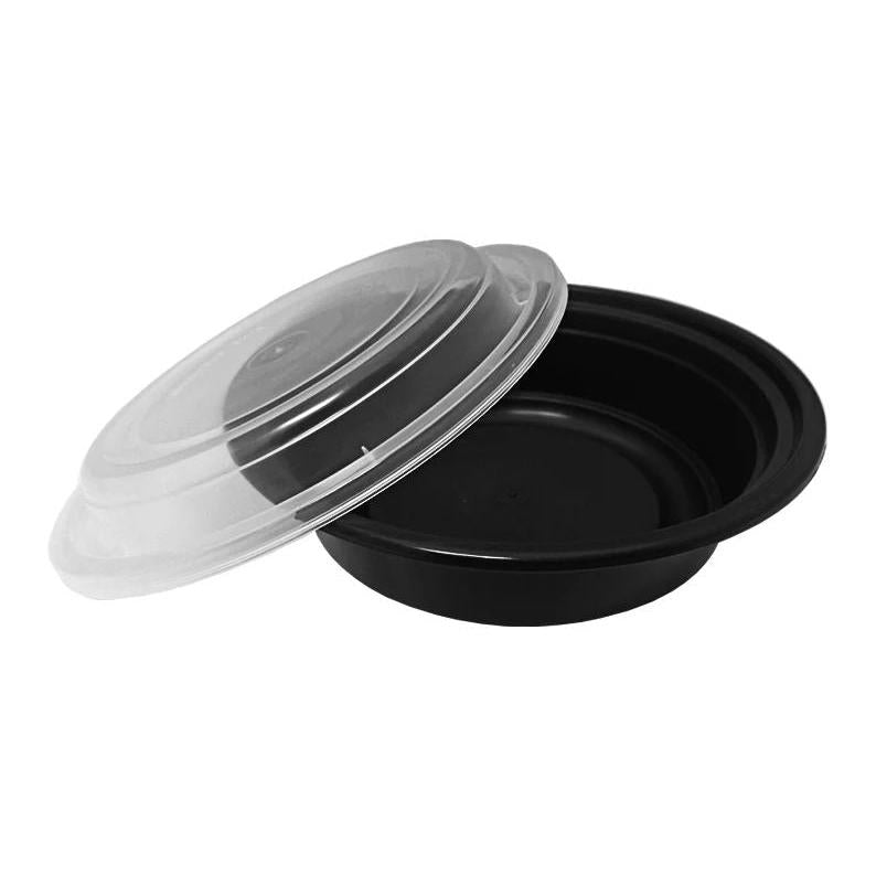 RitePak - 16 Oz Round Black 6" PP Container with Lid Combo, 150/cs - MC0616BE