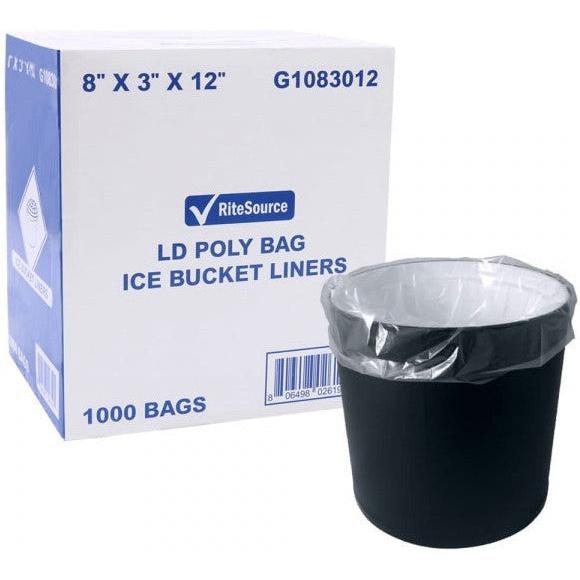 RiteSource - 8" x 3" x 12" Poly Ice Bucket Liners, 1000/Cs - GR10G083012