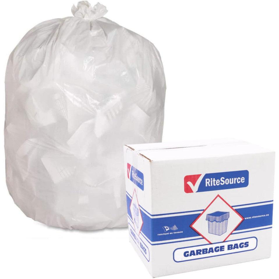 RiteSource - 24" x 22" Regular White Garbage Bags, 500/cs - L2422RW