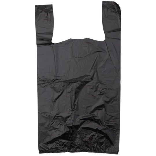 RiteSource - 11.5" x 7" x 21" S5 HD Plain Black Tshirt Bag, 1000/cs - THDS5B