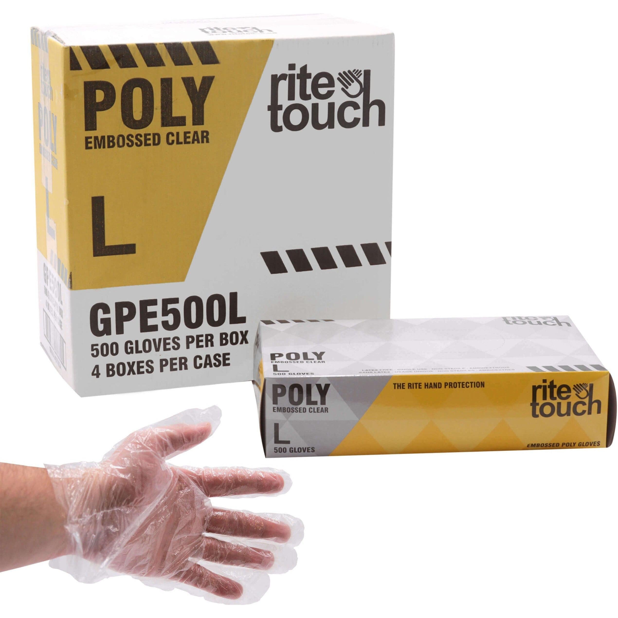 RiteTouch - Large Poly Gloves, 500/bx - GPE500L