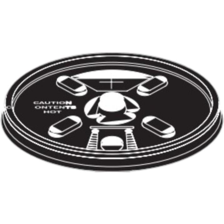 RiteWare - Black Flat Lid For 8 Oz Cup, Pack of 1000 - HTL08B