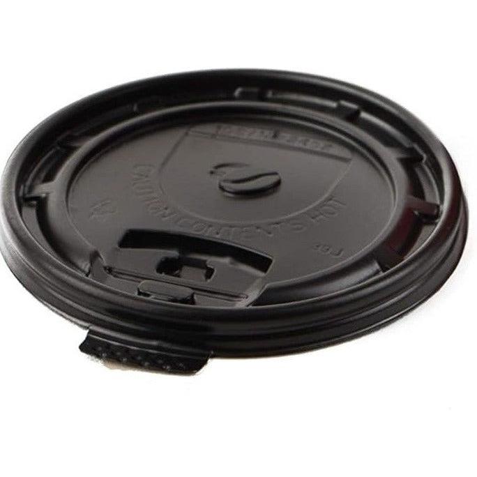 RiteWare - Flat Black Lid Fits 8 Oz Squat, 10 Oz-20 Oz Paper Hot Cups, 1000/Cs - HTL10B
