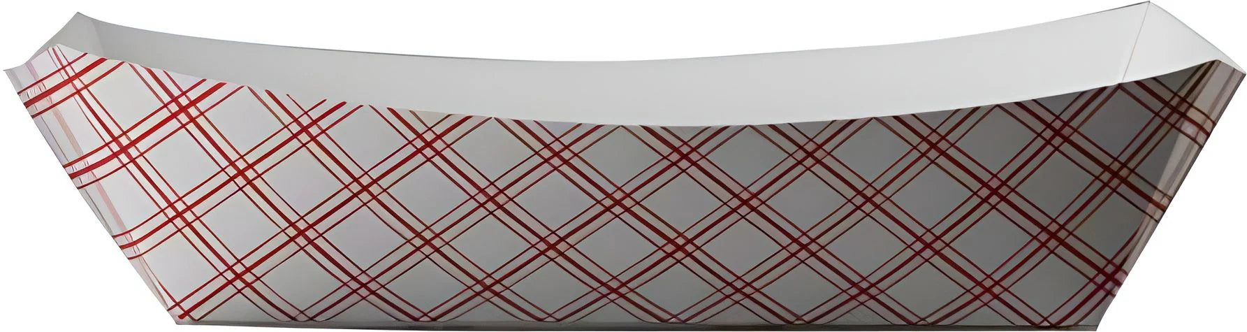 Specialty Quality Packaging - #300, 3 lb Rectangle Red Plaid Food Tray, 500/Cs - 8703