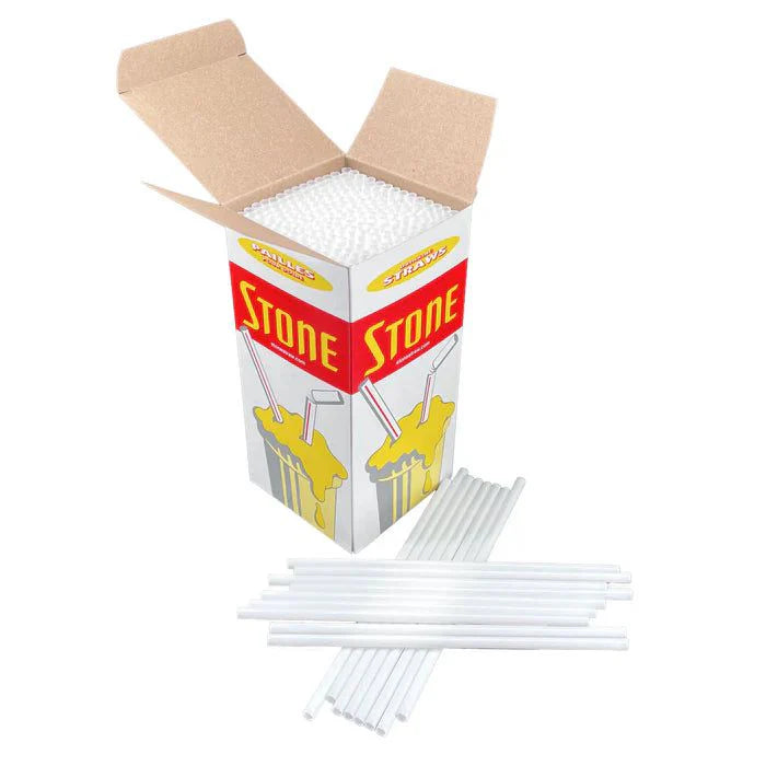 Stone - 10" White Milkshake Straw, 250/Box - 021400