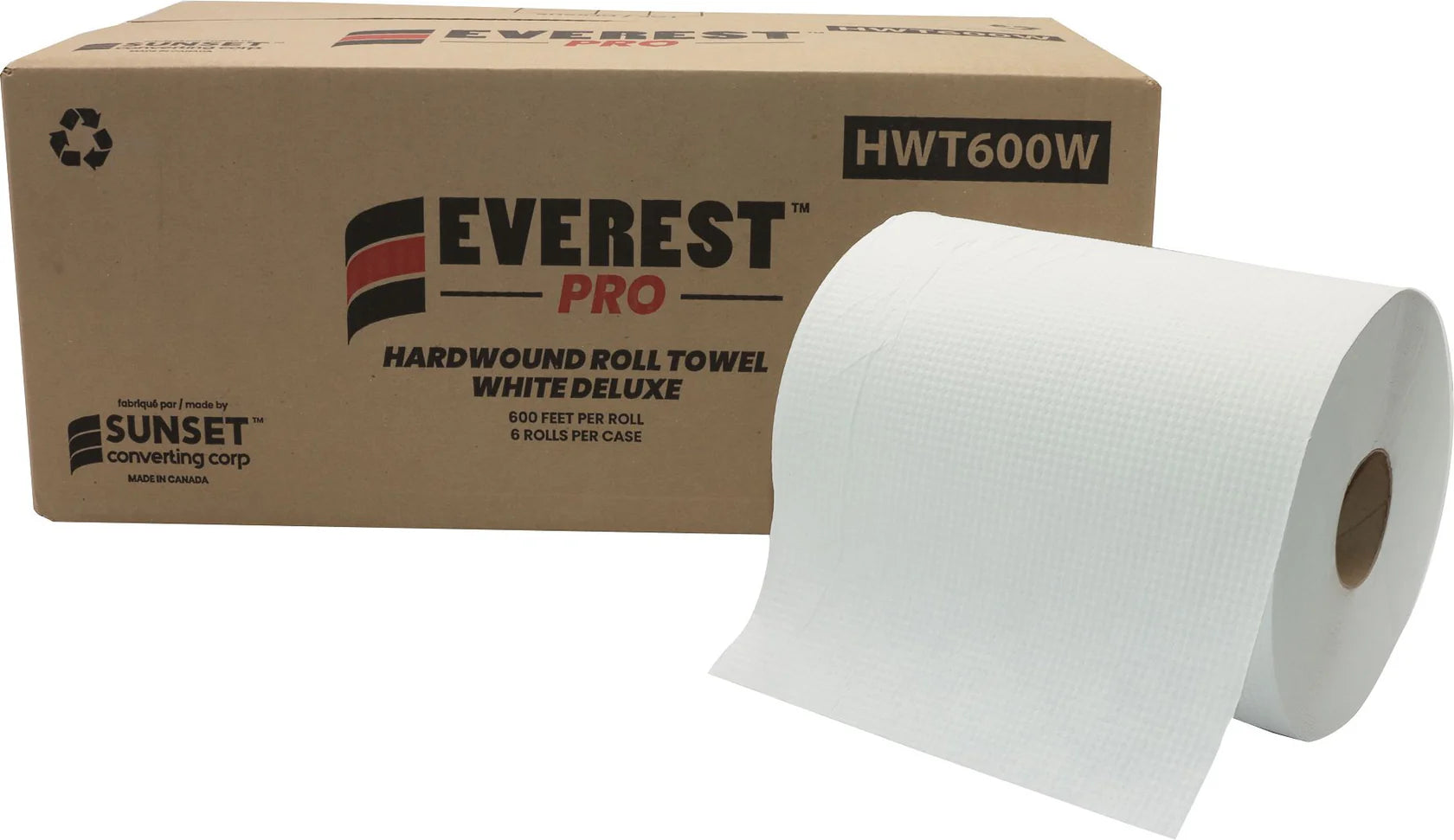 Everest Pro – 600 Feet White Roll Towel, 6 Rl/Cs – HWT600W