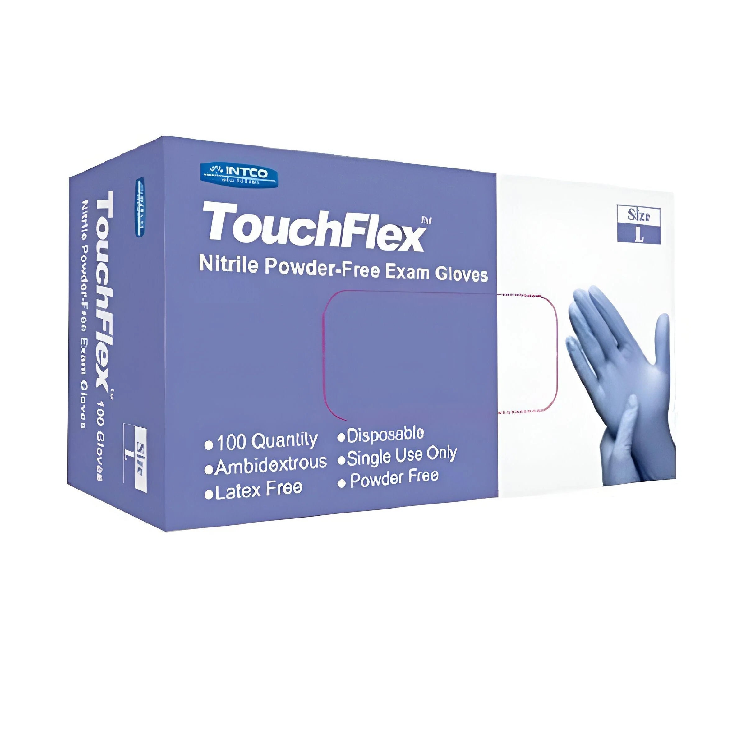 Ralston CanSafe - Touchflex Blue Large 5 mil Powder Free Nitrile Glove, 100/bx - TFGNP100L