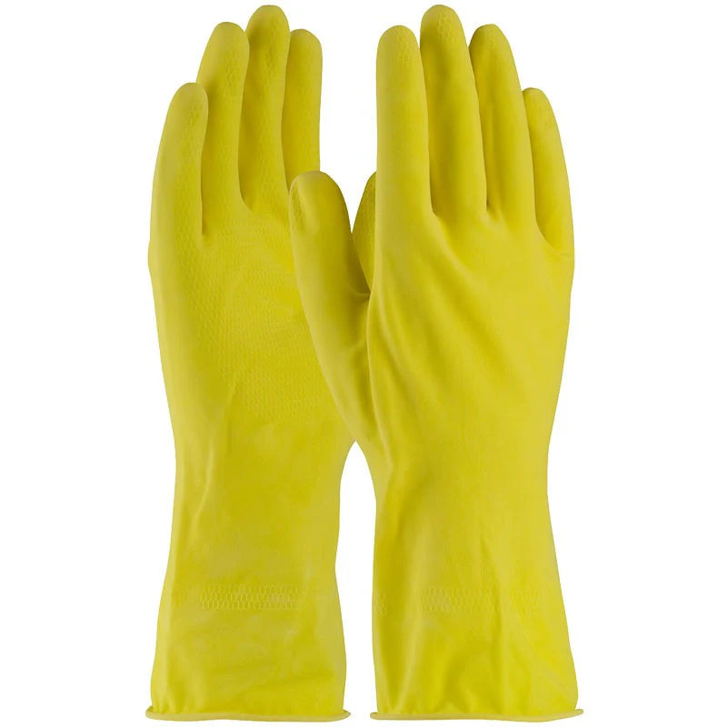 Ralston CanSafe - 12" Long 16 mil X-Large Yellow Rubber Latex Flock Lined Gloves - 5500SZGRFY-XL-1C