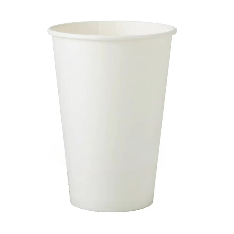 Brown Box - 12 Oz White Paper Hot Cup, 1000/cs - 95004
